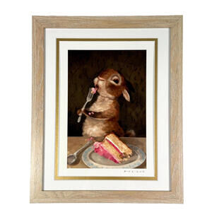 Alison Friend - Cake Thief - Time Limited Edition Bunny Art Print - COA - Framed